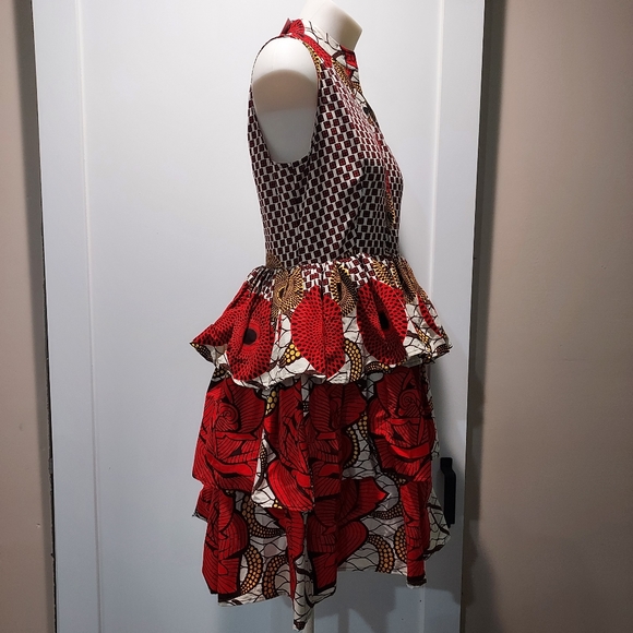 Mae Otti Red Rose Print Layered Dress - Picture 5 of 16